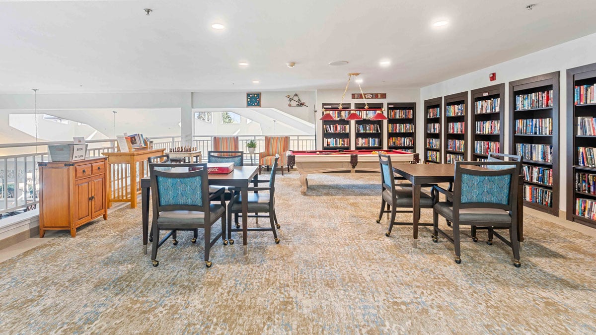 The game room at Stone Lodge